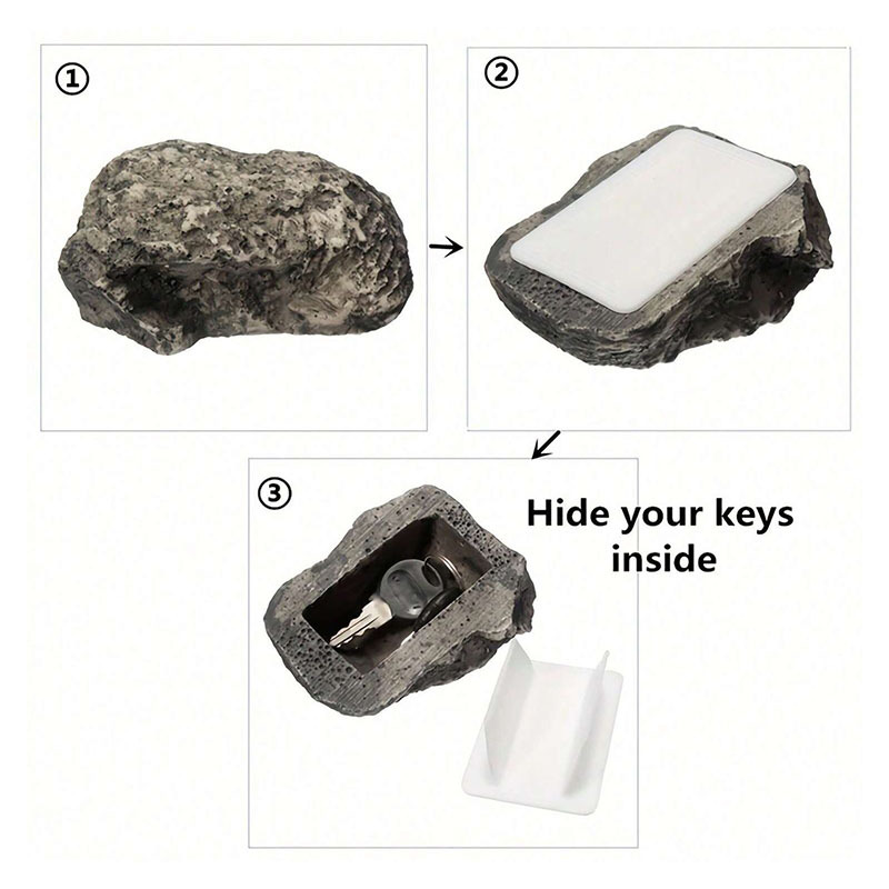 Cache-clés pour porte de cour extérieure, boîte à clés cachée, décorations en pierre, petite taille