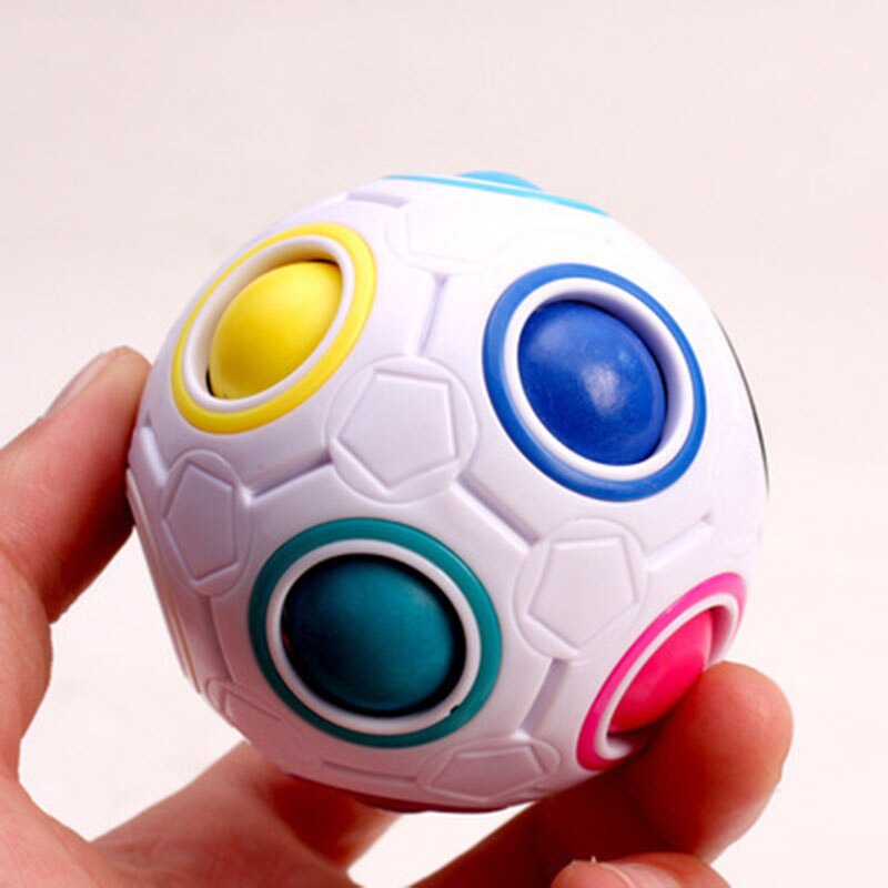 Pädagogisches Regenbogen Ball Puzzles Sphärische Magie Cube Spielzeug Erwachsene Kinder Kunststoff Kreative Fußball Zappeln Pädagogisches Spielzeug: WHITE