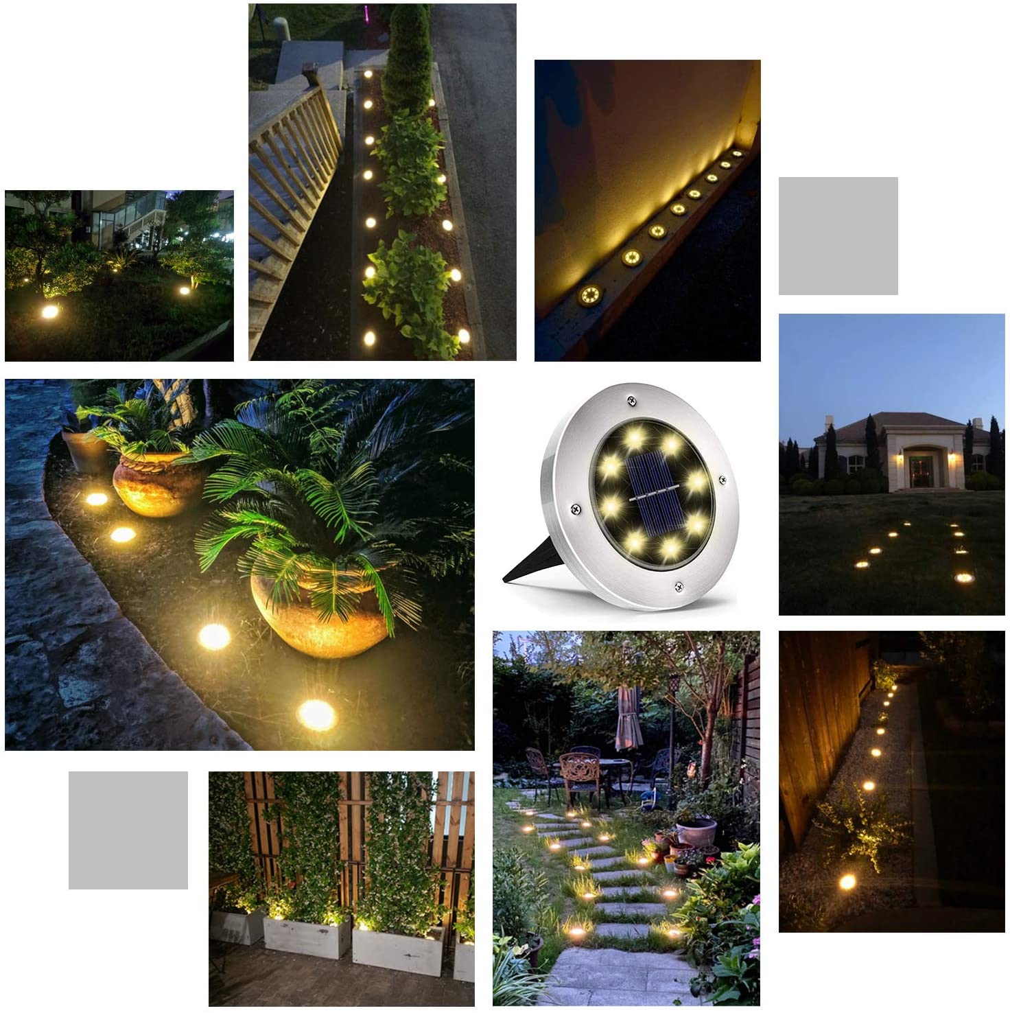 1/4/8 Stuks Solar Led Lampen In Grond Tuin Pathway Waterdichte 8Led Dek Licht Voor Huis Yard oprit Gazon Road Outdoor Decoratie