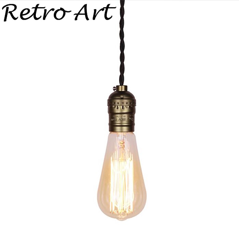 E27 E26 vintage pendant lamp socket metal hanging lampholder