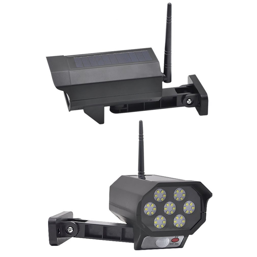 Solar 42LED Sensor Simulation Camera with Remote Control Integrated Solar Energy Human Body Sensor Street Light Monitoring Light