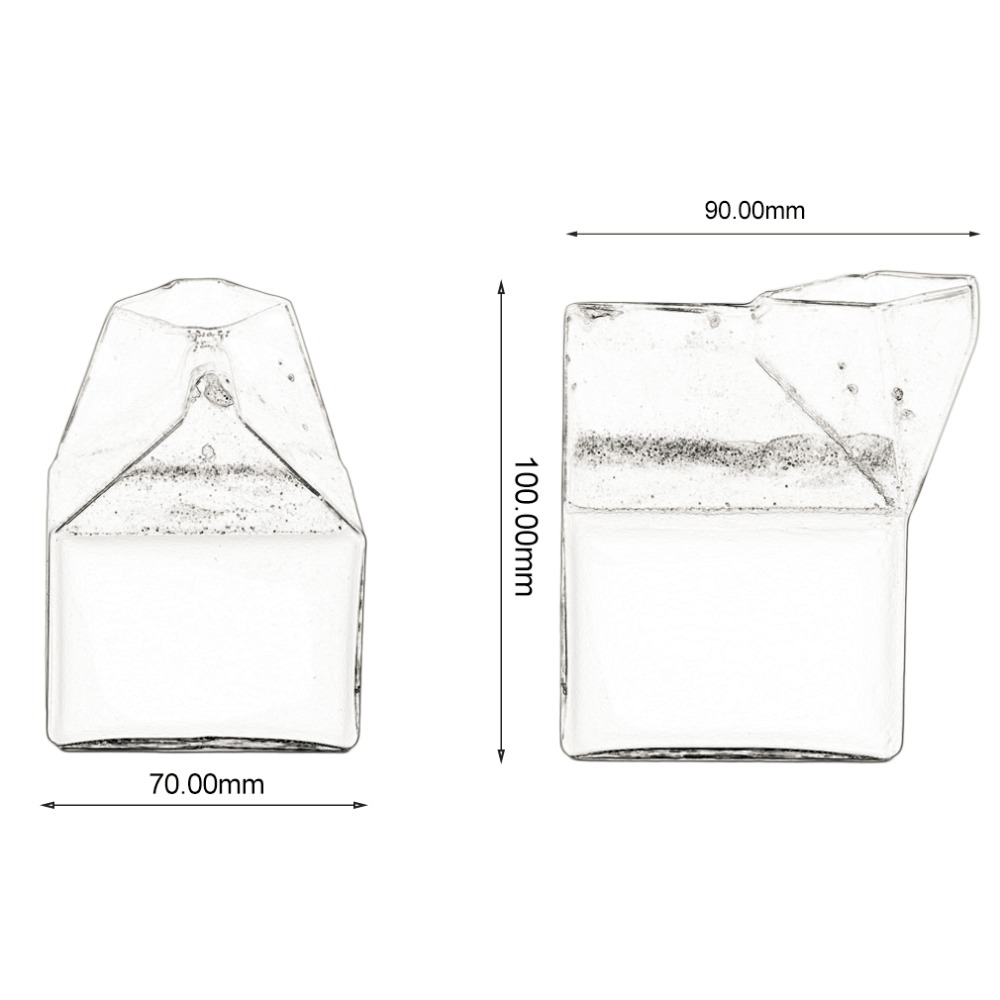 Square Milk Glass Milk Box Glass Mug Milk Box Cup Half Pint Coffee Glass Juice Cup Pure Handmade Crafts Mini Creamer Jug
