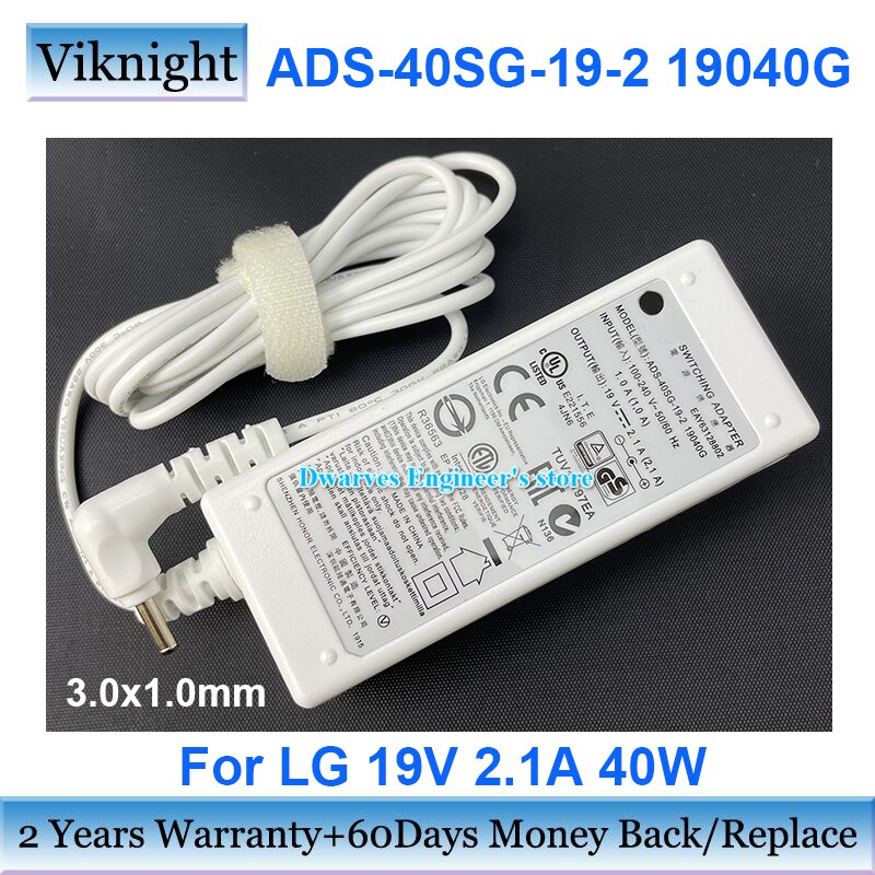 Echt ADS-40SG-19-2 Switching Adapter 19V 2.1A 40W 3.0X1.0Mm Oplader Voor Lg EAY63128802 19040G
