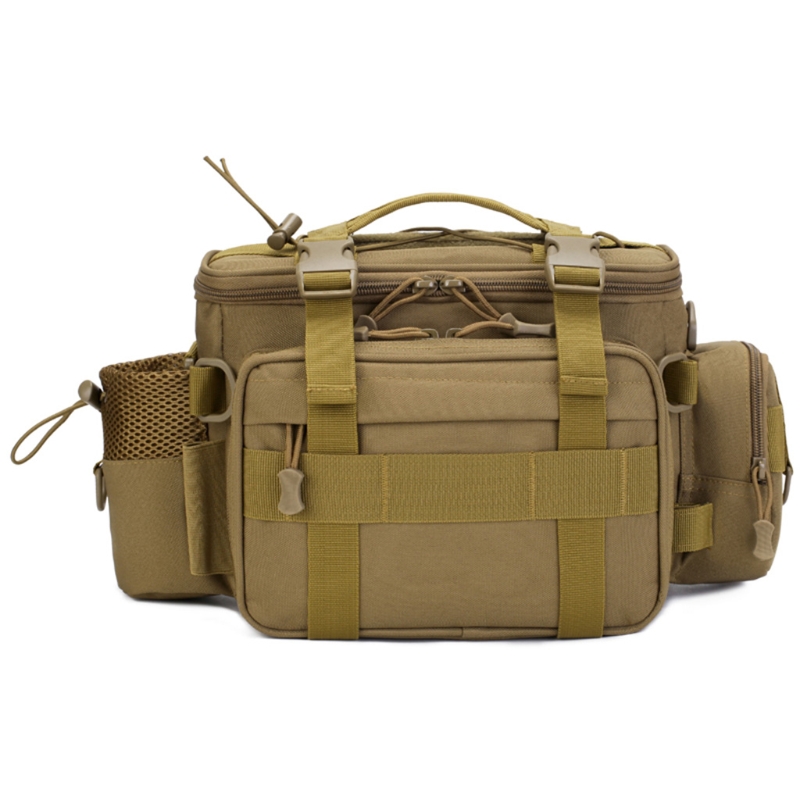 Multifunctional Waterproof Fishing Bag Single Shoulder Lure Backpack Reel Bag Straps Fish Tackle Bag: Auburn