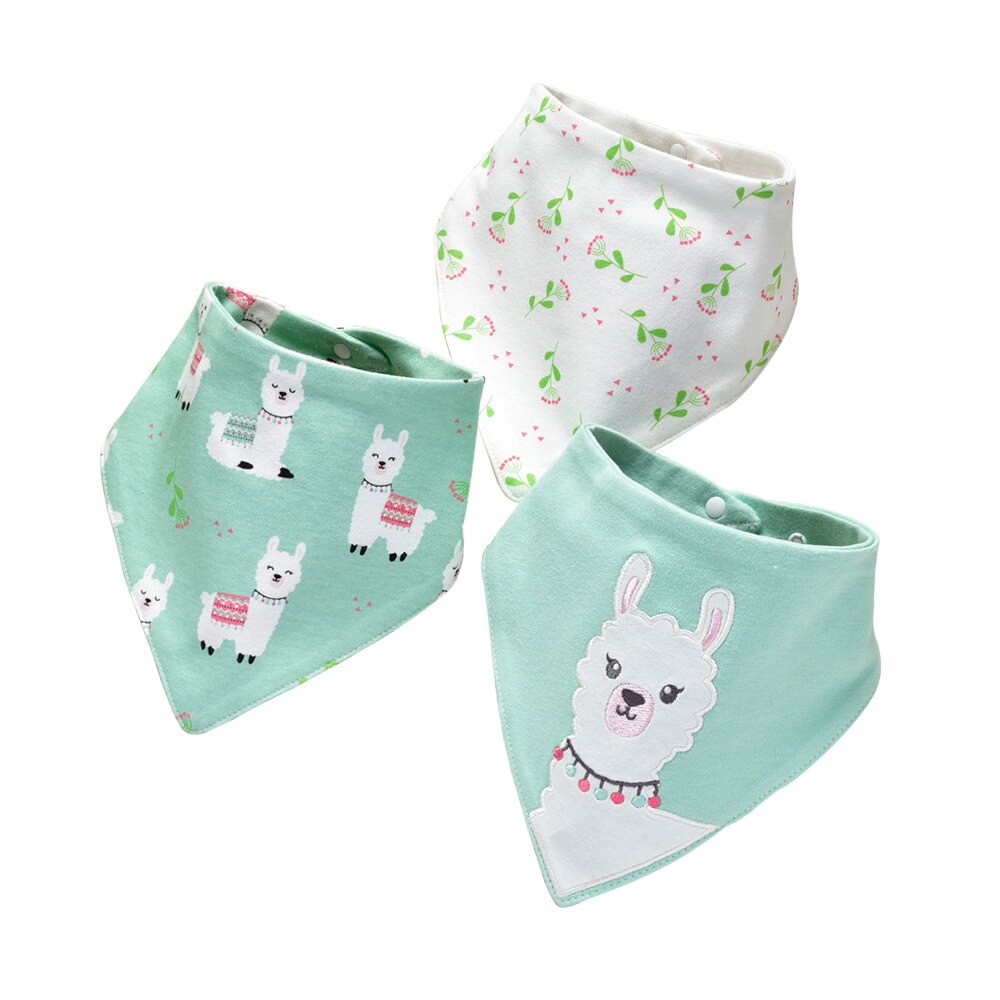 3 Stks/set Insular Katoenen Baby Slabbetjes Voeden Kiel Infant Burp Doeken Cartoon Speeksel Handdoek Baby Eten Accessoire Zachte Baby Stuff: Alpaca