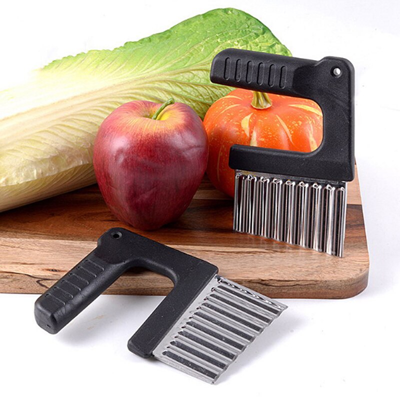 Coupe-frites ondulé en acier inoxydable, ustensile de cuisine, Gadgets