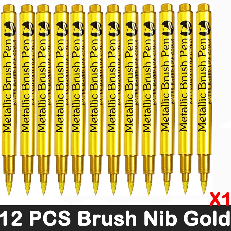 12 Kleuren Metallic Marker Pen Hars Tekenpen Acrylverf Diy Highlights Permanente Marker Diy Card Art Benodigdheden Briefpapier: Bordeaux