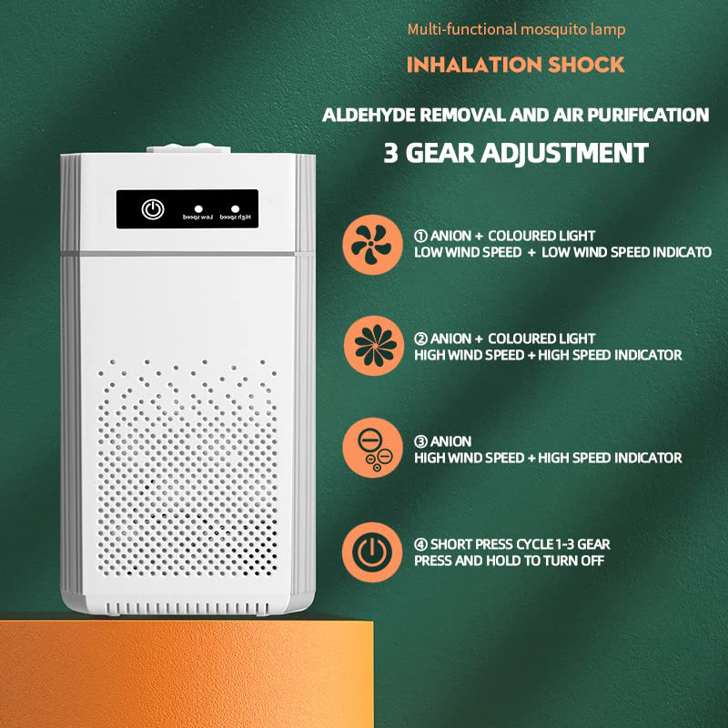 Purificatore d'aria Rimuovi l'odore di fumo Generatore di ioni negativi di formaldeide con filtro Hepa Filtro dell'aria portatile per la cucina della stanza