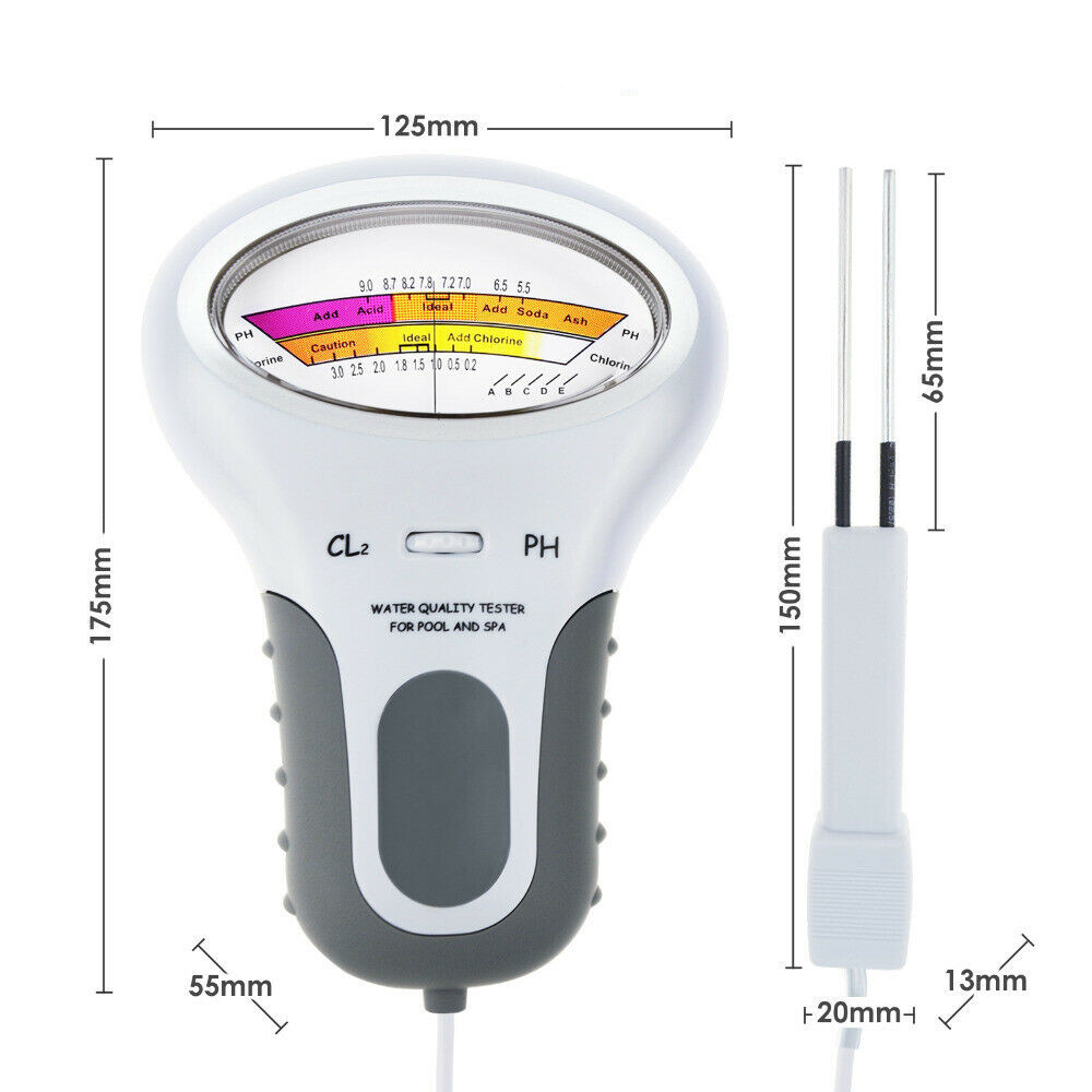 Cl2 tester vand ph & klor pc -101 niveau bærbar digital ph meter pool spa analytiske instrumenter dropshiper