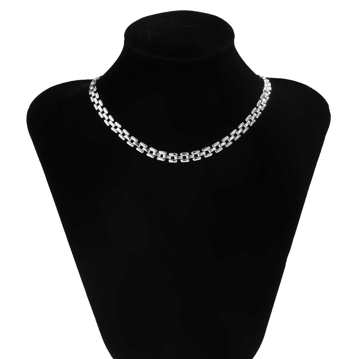 Lacteo Vintage sztuczna perła geometryczna Choker naszyjnik dla kobiet modny złoty kolor metalowy cienki łańcuszek do obojczyka naszyjnik prezent: Silver Color 6