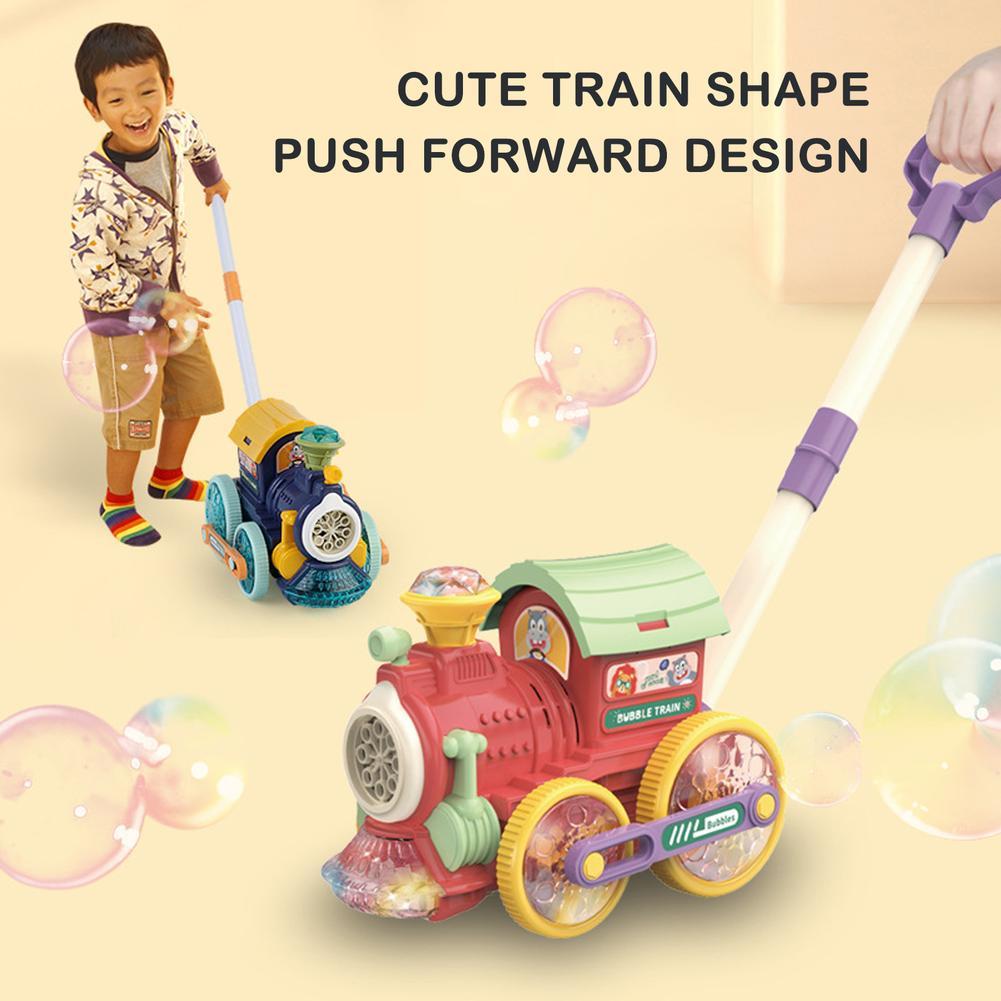 1 pz treno a spinta a mano macchina automatica a bolle a 8 fori macchina automatica per bolle che carica la macchina per soffiare bolle elettriche