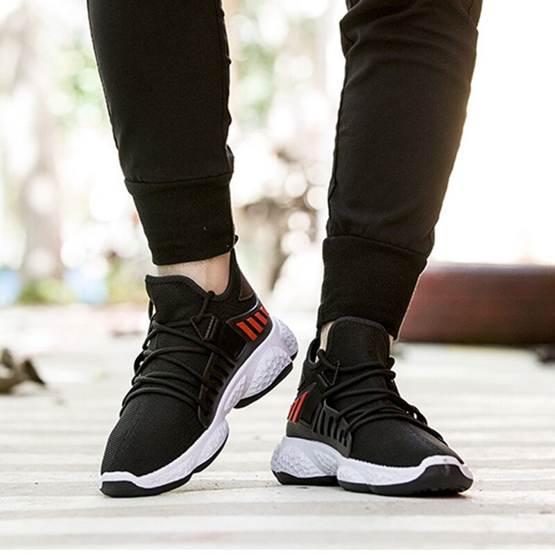 Männer Billige Turnschuhe Atmungs Casual Schuhe Orange Sohle Mesh Leichte Weben Fünf Streifen Trainer zapatillas hombre