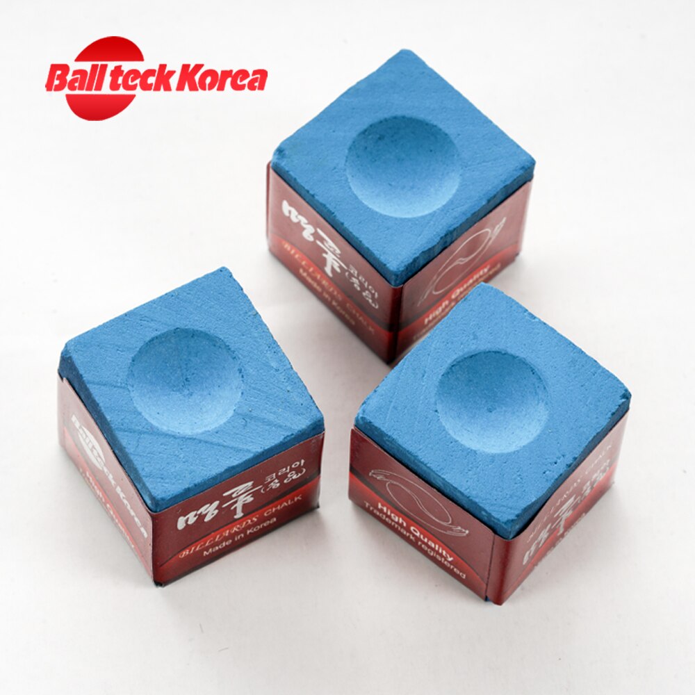 BallTeck – craies de billard originales coréennes, 3 pièces, bleu , accessoires de billard