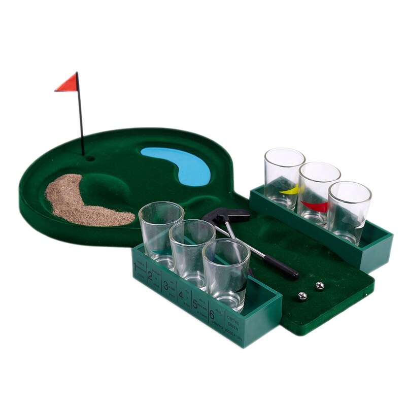 Golf Drinking Game Party Board Games Bar Fun Golf Board Met 6 Glazen Novelty Speelgoed Voor Drinken