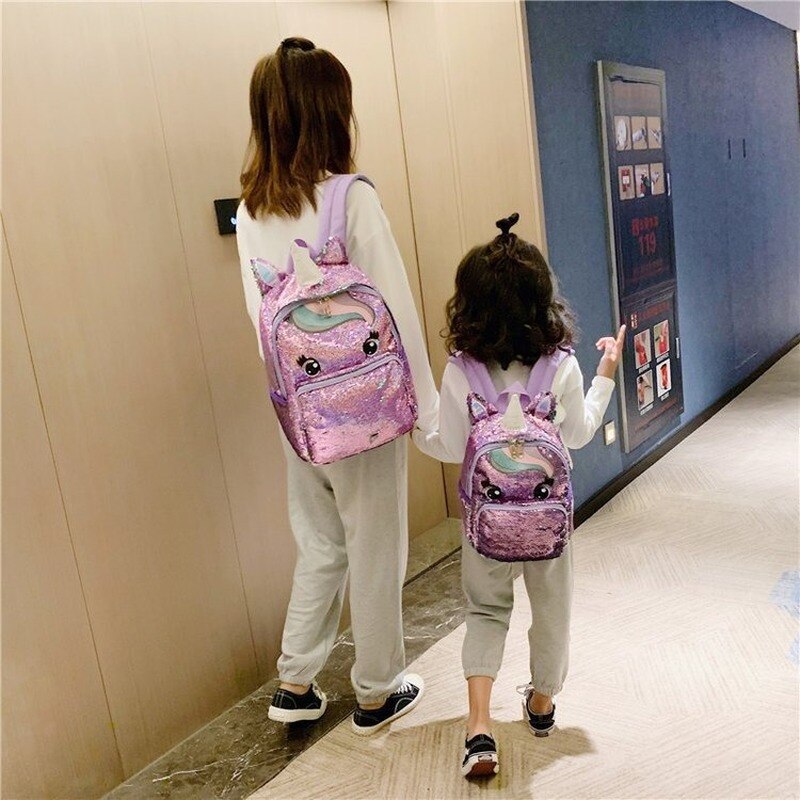 Eenhoorn pailletten schooltas veelkleurige kinderschooltassen voor meisjes rugzak mochila escolar boeken schooltas voor tieners student
