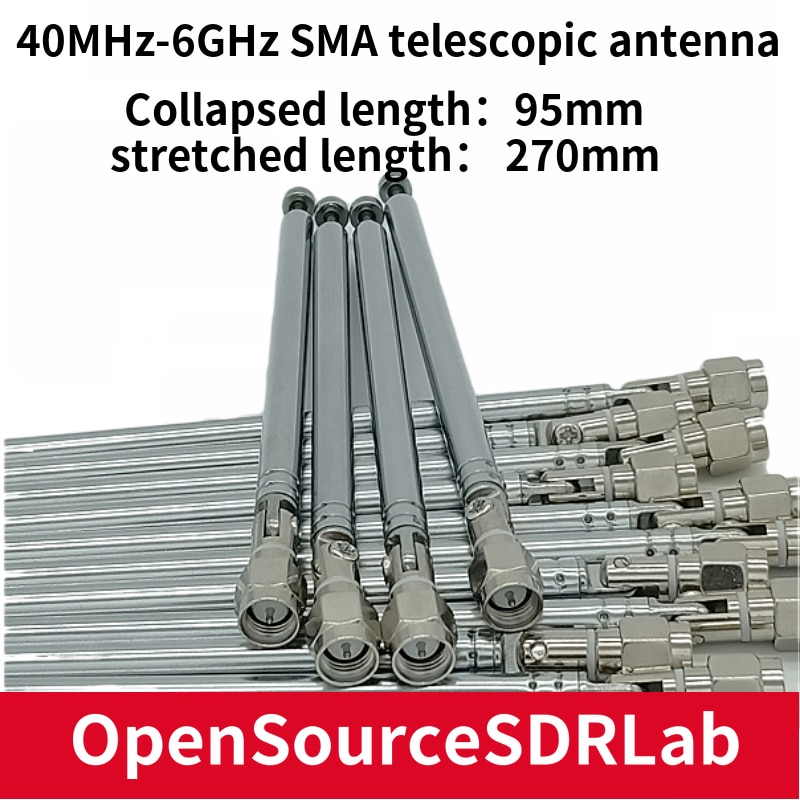 Antena da haste de 40 mhz-6 ghz sma para hackrf