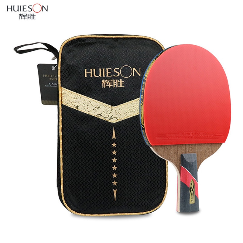 1pc huieson 6 stjerner kinesisk bordtennisracket balltre dobbelt ansikt kviser ping pong racketer padle for konkurranse