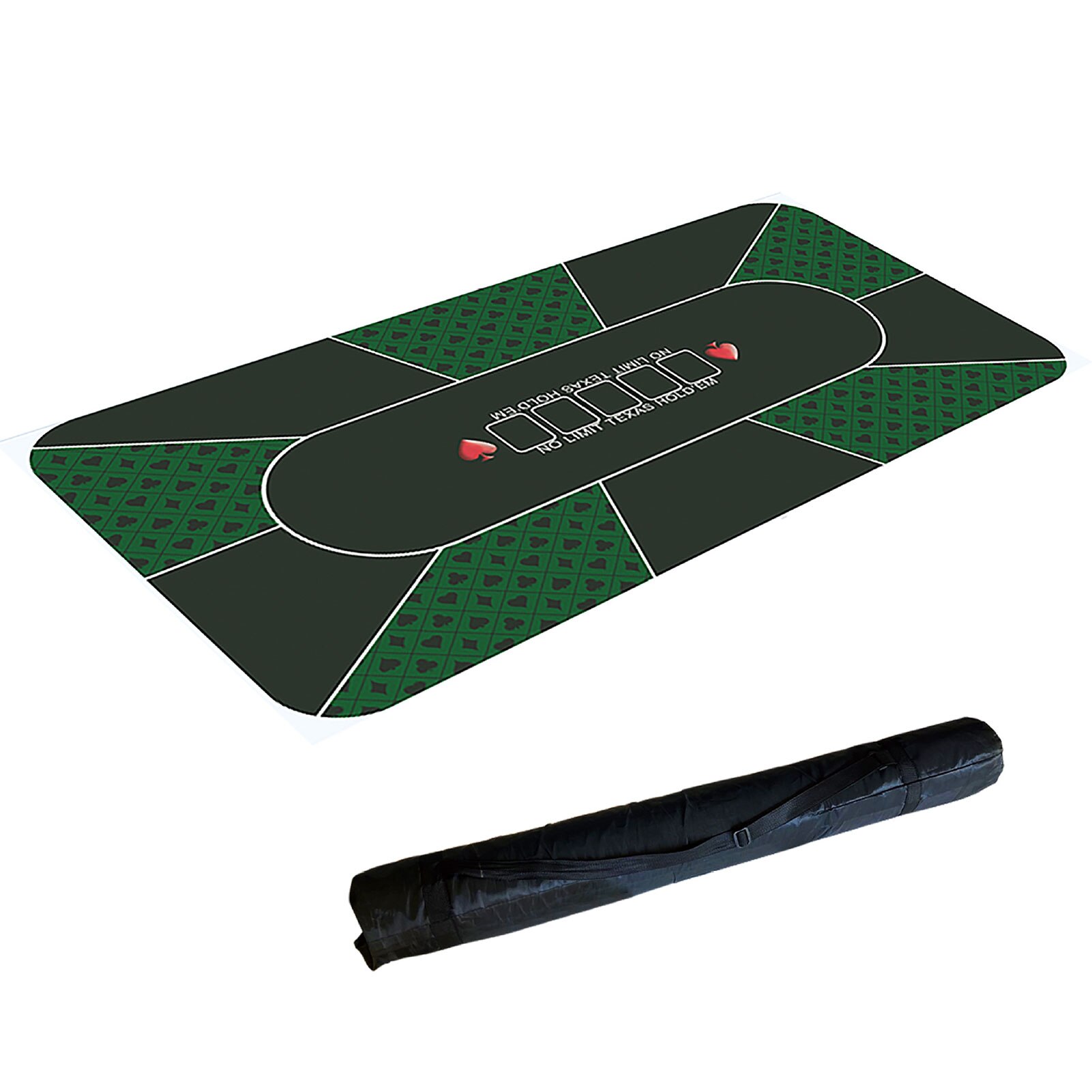 180*90cm texas hold'em poker matte semsket gummi bordduk bordplate digital print casino poker brettspill med bæreveske