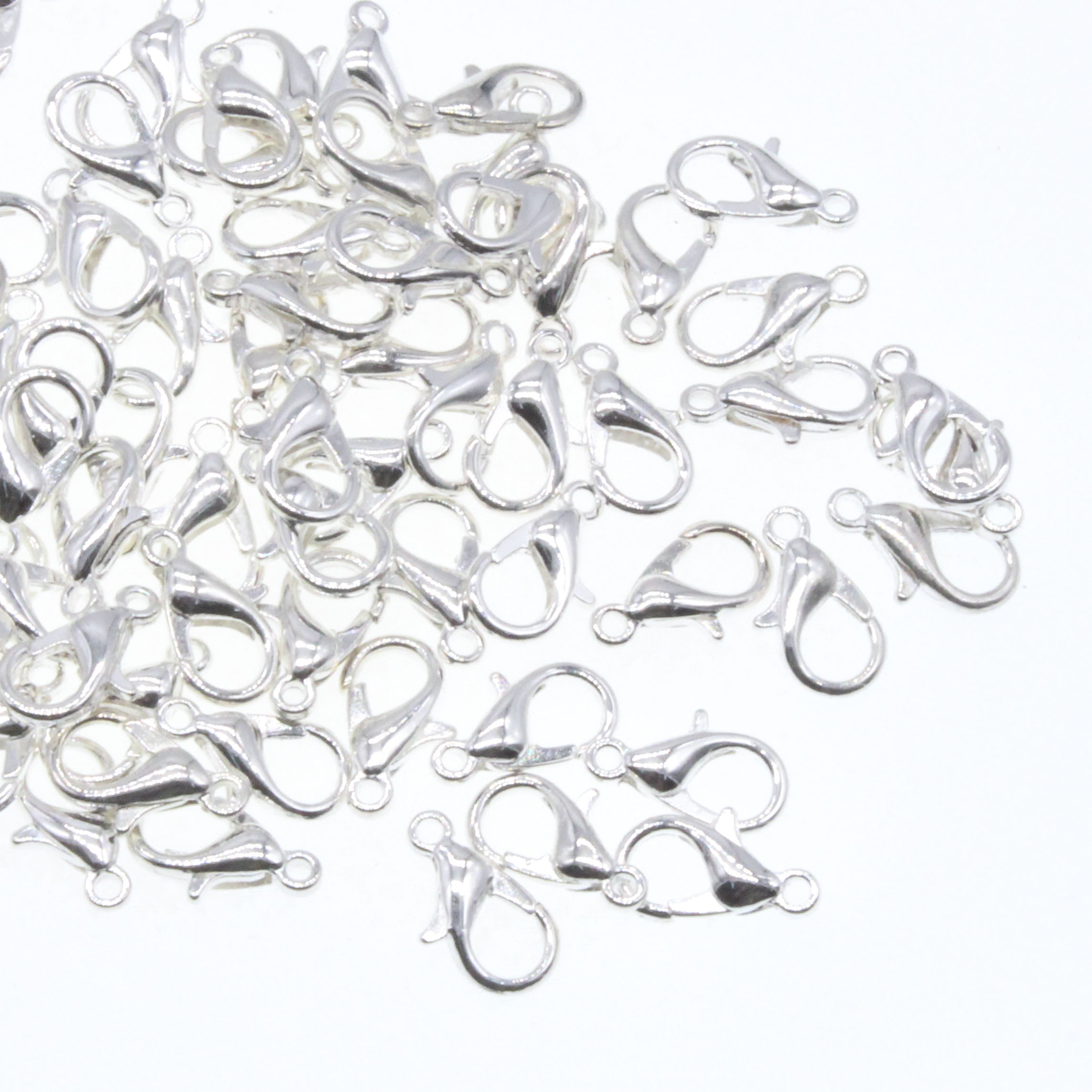 Ganchos de broche de langosta de aleación para collar y pulsera, accesorios de joyería chapados en 9 colores, 10mm/12mm/14mm/16mm/18mm/21mm, DIY