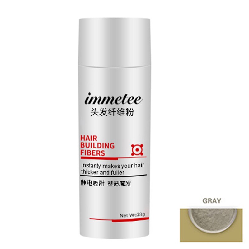 Immetee – Fibers de construction capillaire pour cheveux fins, pour une repousse des cheveux clairsemés, épaississement instantané, 28g, J9: Gris clair