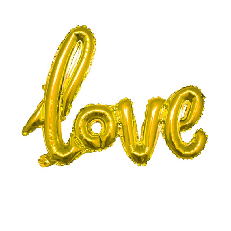 1set Rose Gold linking Hello Letter Foil Balloons Baby Shower 1st First Happy Birthday Party Decoration Balloons Air Globos: GOld Love