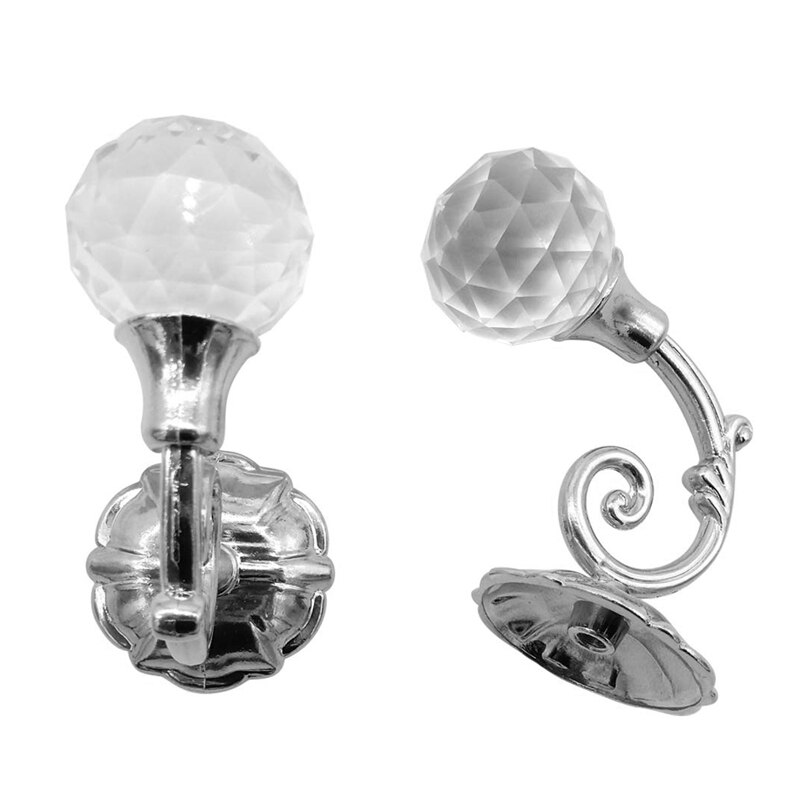 4 PCS Clear Crystal Curtain Holdbacks Wall Mounted Tassel Curtain Tieback Hook Drapery Tiebacks Clothes Coat Hat Towel Hanger Ho