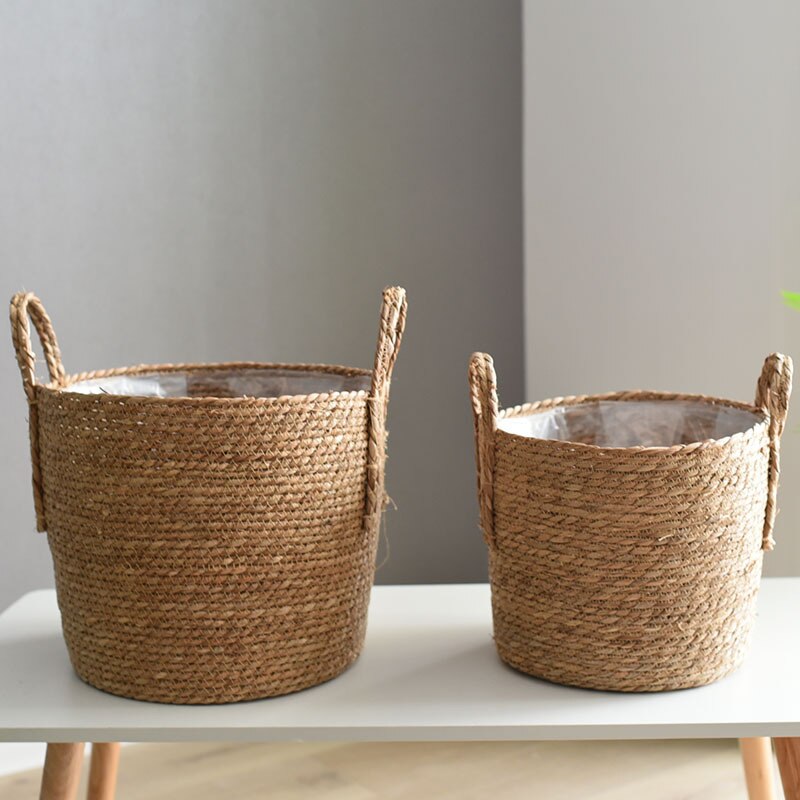3 Pack Pflanzer Korb mit Griffen, Blumentöpfe Anlage Container für Pflanze, Blume in drinnen oder draussen