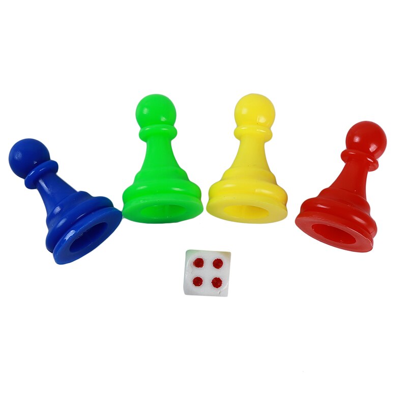 1Set Plastic Chess Pieces Dice Set Puzzle Educational Toys For Children Colorful Flying Chess Board Games Party Game Accessories: 4pcs and 1pcs