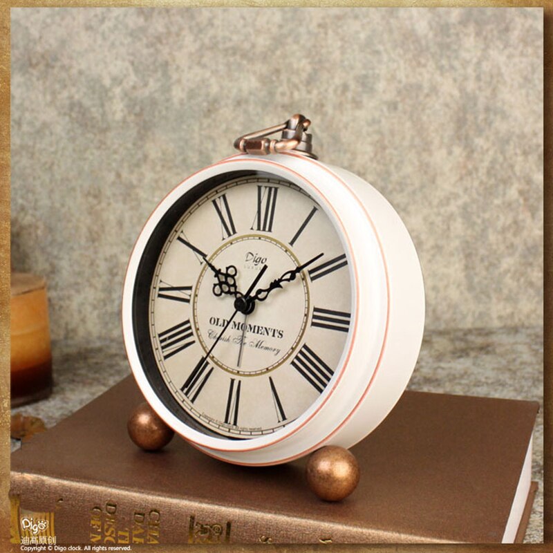 Elektronische wekker retro klok stille retro rome klok europese klok stoel slaapkamer decoratie klok
