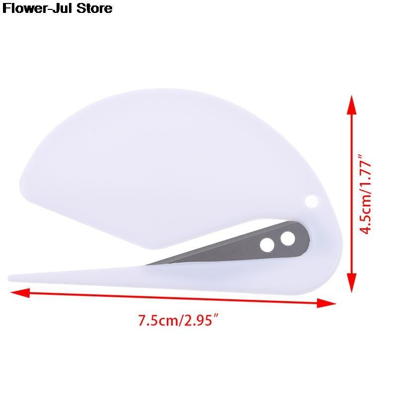 2Pcs / Lot Plastic Mini Letter Opener Mail Envelope Opener Safety Paper Guarded Cutter Blade Office Equipment