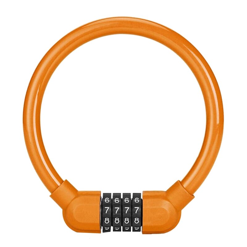 Fahrrad Kabel sperren Fahrrad Schloss Kette 4 Ziffer Repositionierbar Kombiniert Geflochtene Stahl Kabel sperren: Orange