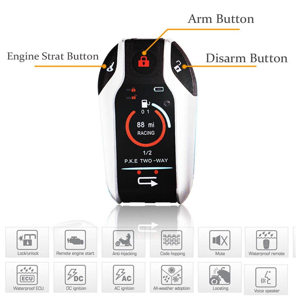 Tweeweg Motorfiets Anti-Diefstal Beveiliging Alarmsysteem Scooter Inbraak Trillingen Alarm Afstandsbediening Motor Start 5Meter Auto-Lock