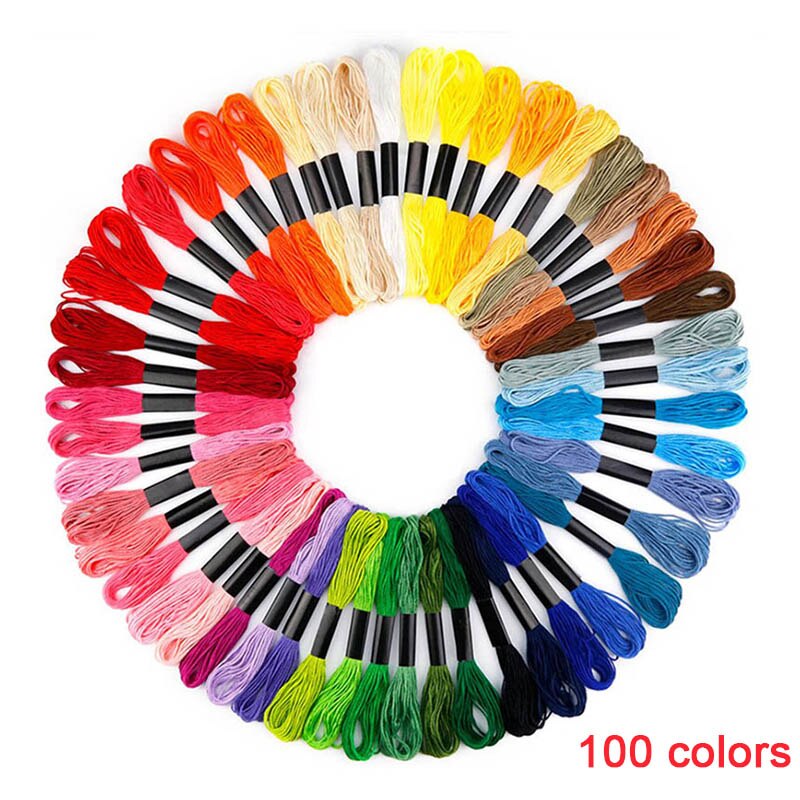Metallic Embroidery Machine Thread Kit Cross Stitch Polyester Threads Sewing Accessories TI99: 100 colors
