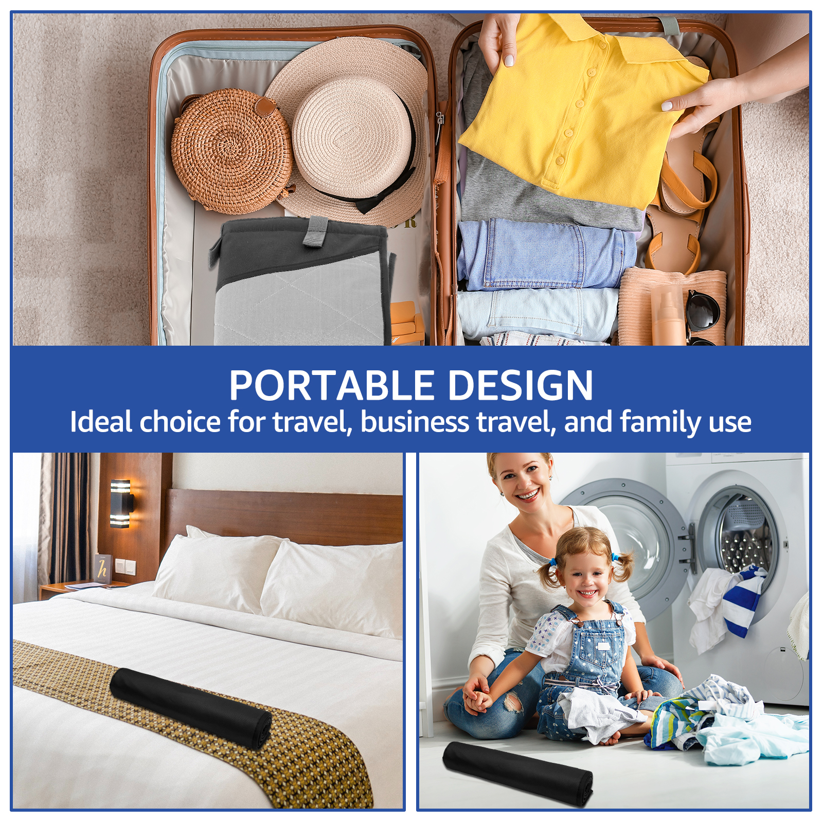 Boven de deur Strijkplank Verticale kledingstomer Pad Hittebestendig kledingverzorgingskussen voor draagbare stoomboot 45,27×18,89 inch