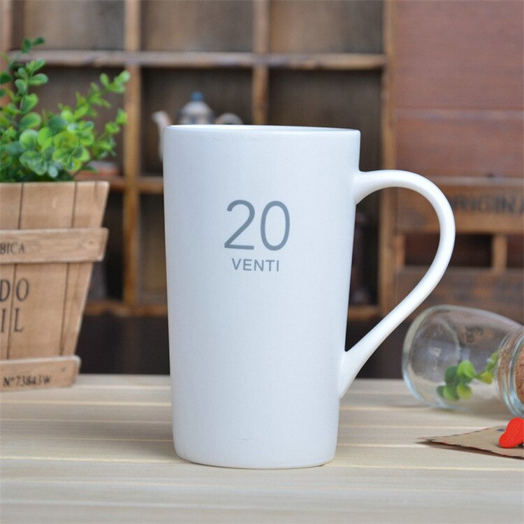 Large capacity ceramic cup cup coffee cup milk cup: Brown