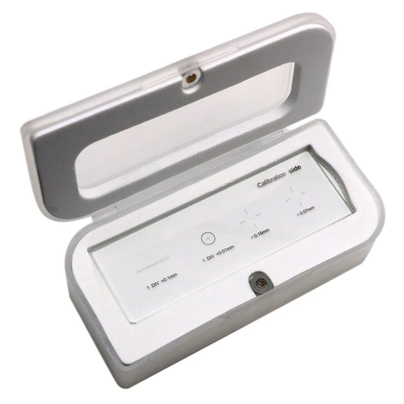 926 0.01Mm Microscope Slides Reticle Calibration Slide Ruler Cross Multifunctional Microscope Calibrating Ruler Stage Micrometer: Default Title