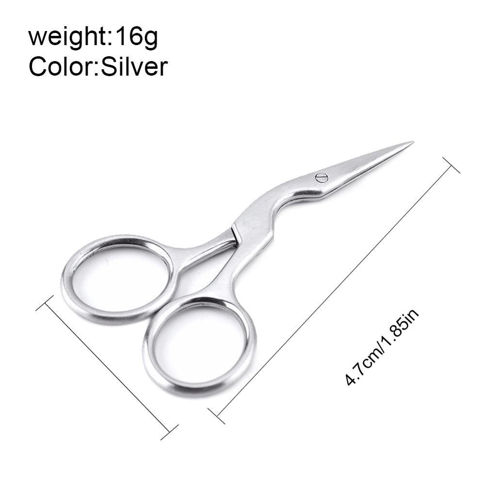 Lmdz 1 stk rustfrit stål herre overskæg trimning skære skæg saks til ansigtet krop skønhed mini lille bøjet klinge makeup værktøj