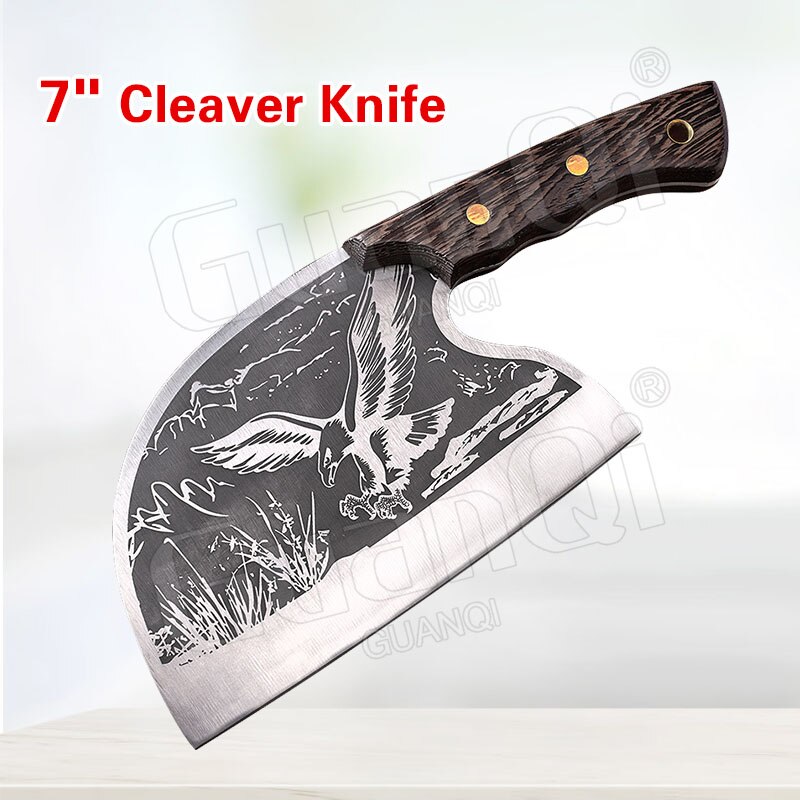 Full Tang Wood Handle Chef Knife Handmade Filleting Slicing Butcher knife Forged Multifunctional Meat Cleaver Vegetable Cutter: C