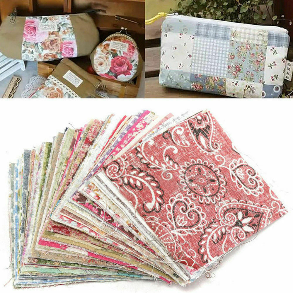 Katoen Stof Naaien Bloemen Patchwork Bundel Kladjes 50x Ambachten Quilten 10X10cm