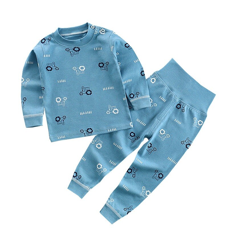 bébé vêtements enfants pyjamas ensemble filles garçons dessin animé pyjama imprimé ensemble à manches longues Blouse hauts + pantalons pyjamas
