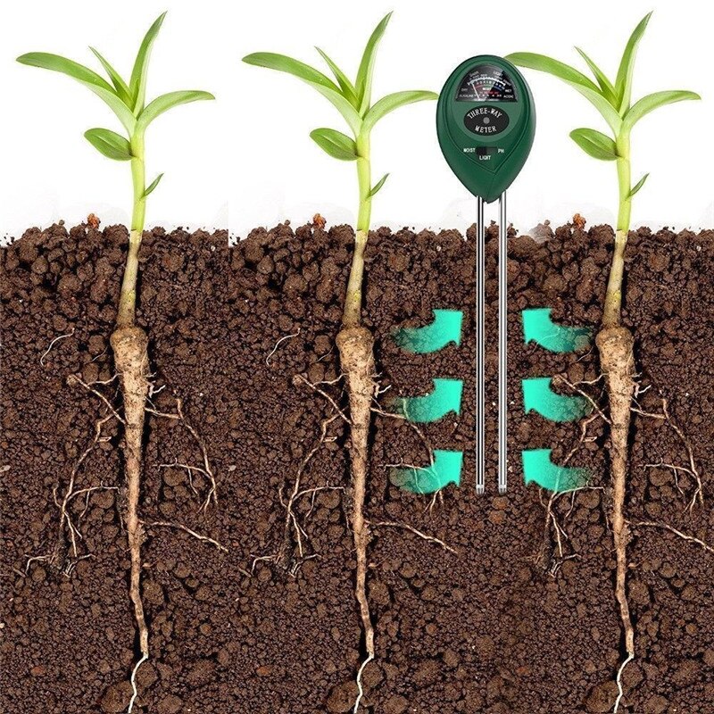Analoge bodemvochtigheidsmeter voor huishouden, tuin, planten, bodemvochtigheidsmeter, water-ph-meter, meetinstrument zonder achtergrondverlichting voor binnen en buiten