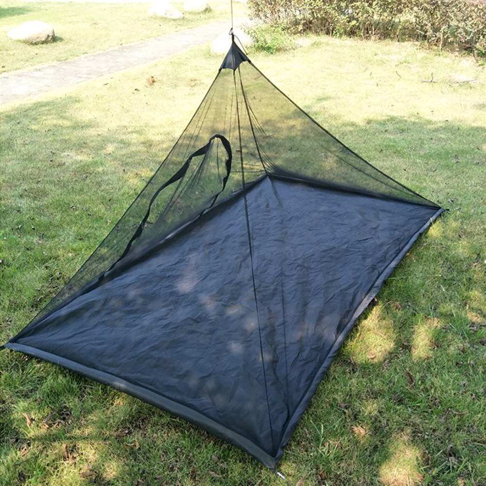 Summer Camping Triangle Tent Lightweight Anti-Mosquito Net Outdoor Mountaineering Fishing Single Bed Tent Portable Breathable