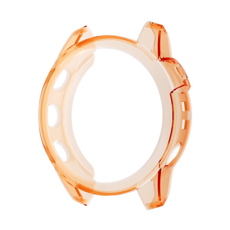 Funda protectora para Garmin Fenix 7, carcasa protectora de reloj inteligente, Marco suave y transparente de TPU, carcasa de parachoques para Garmin Fenix 7 7S 7X: Clear orange / for Fenix 7X