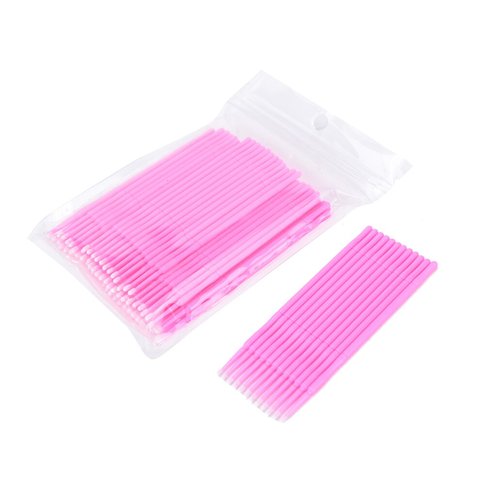 100 Stks/pak Wattenstaafje Microbrushes Wimper Extension Duurzaam Micro Individuele Applicators Wattenstaafje Wegwerp Make-Up Kwasten: 100PCS