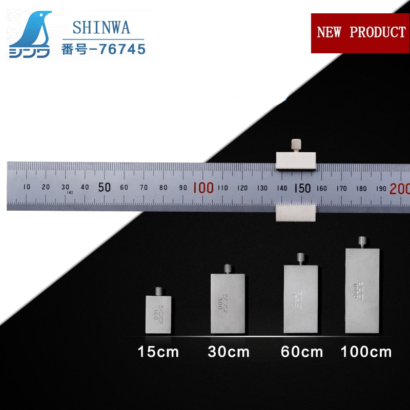 Shinwa ståljern lineal skyderpropper 1m rustfri stålpapirpropper 15 30 60 100cm