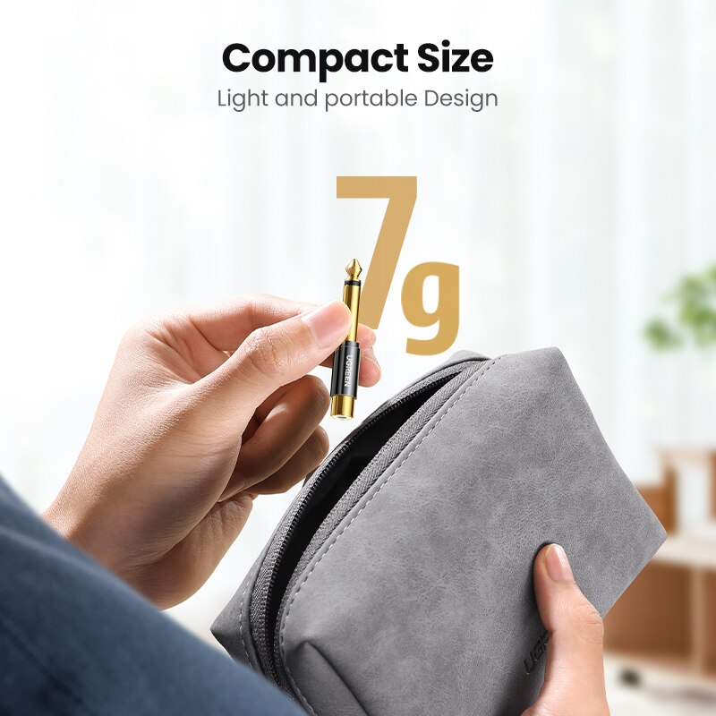 Ugrønn rca  til 6.5mm 6.35mm 1/4 adapter gullbelagt leie kobber 6.5mm hann til rca hunn til jack ts mono adapter lydkontakt