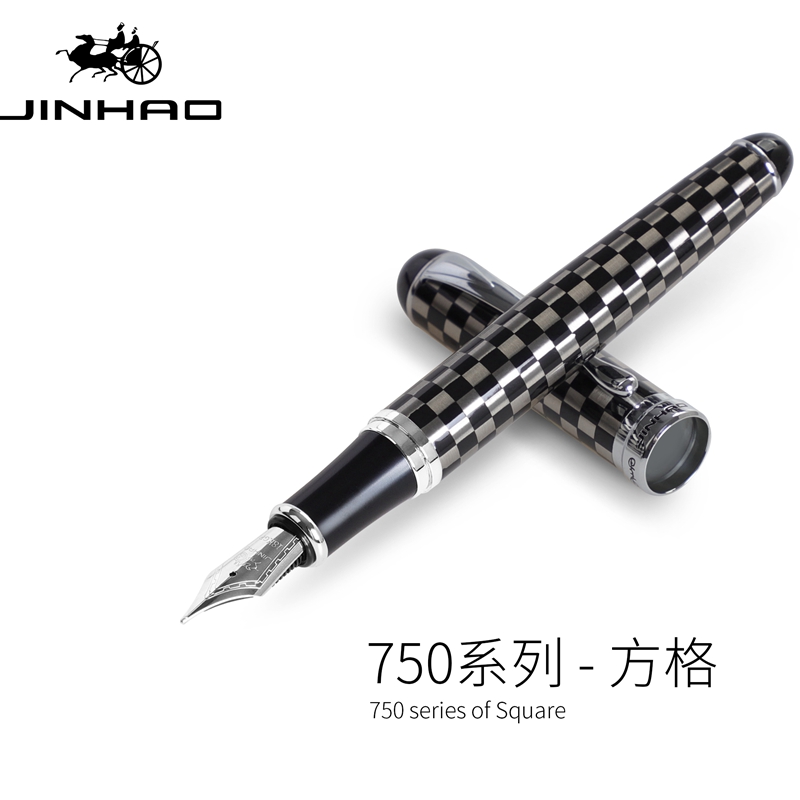 Pluma estilográfica Jinhao X750, estilo exquisito de , pluma de caligrafía de punta de 18KGP, obra de arte para estudiantes y profesores, papelería para escribir firma: Negro
