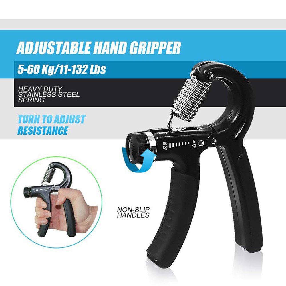 Hand Grip Exerciser Trainer Adjustable Anti-Slide Hand Wrist Device Power Developer Strength Training Forearm Exercise Equipment