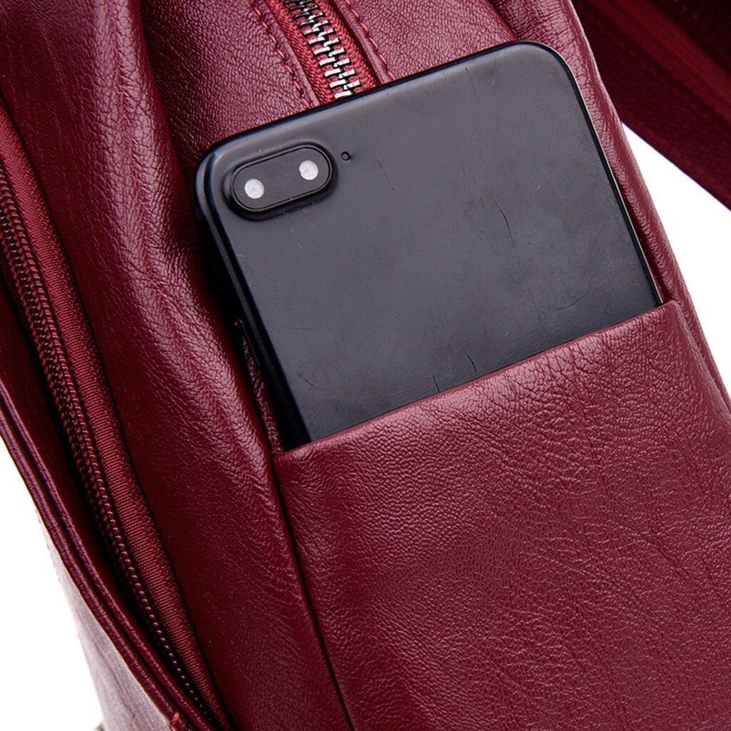 sac à dos en cuir pour femmes rétro voyage collège cartable sacs à dos pour adolescentes solide sac à main sac d'école mochila