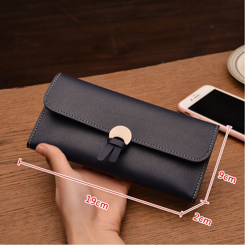 Lange kvinder punge pu læder dame pung og pung dame fest clutch kvindelig kortholder